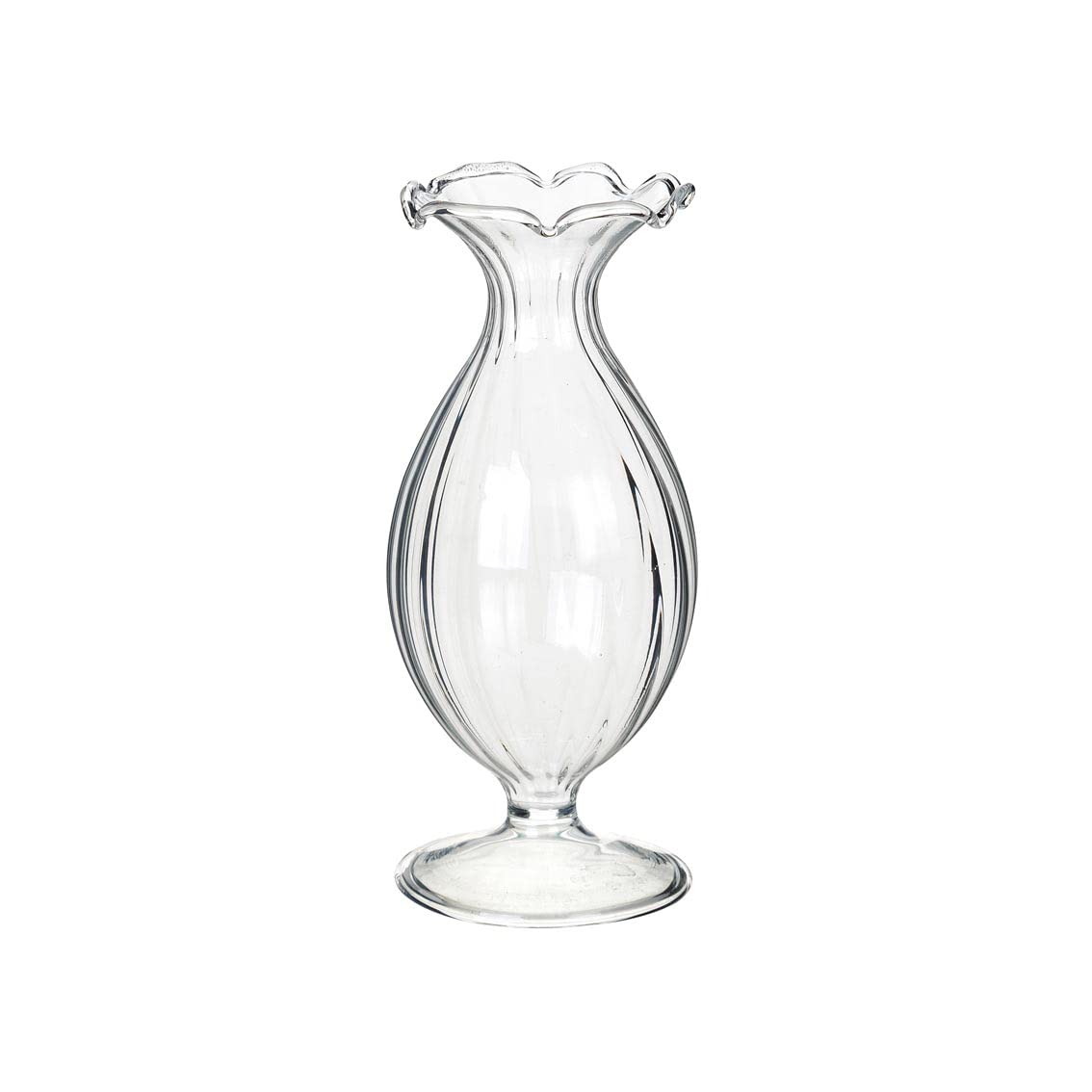 Talking Tables Clear Glass Bud Vase – Decorative Glass Bud Vase for Flowers, Tapered Neck Single Stem Table or Wedding Centrepieces, Home Décor, 12cm Small Size, Clearsml