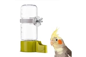 YJJKJ Pet Bird Automatic Water Feeder, 4.73 Fl Oz Parrot Water Dispenser, Bird Cage Suspended Automatic Water Dispenser for Parakeet Budgie Lovebirds Canary Cockatiel (Green)