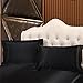 uxcell 4 Piece Silk Blend Duvet Cover Pillowcase Sheet Bedding Set Solid Color Black Full Size