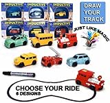 Elensan Magic Inductive Car Follow Handwriting Toy for Kids Above Age Car Model with Battery 6 Models Randomized Scheme （model1）