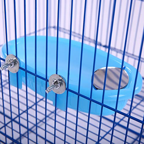 QBLEEV Bird Baths Tub with MirrorFor Cage, Parrot Birdbath Shower Accessories, Bird Cage Hanging