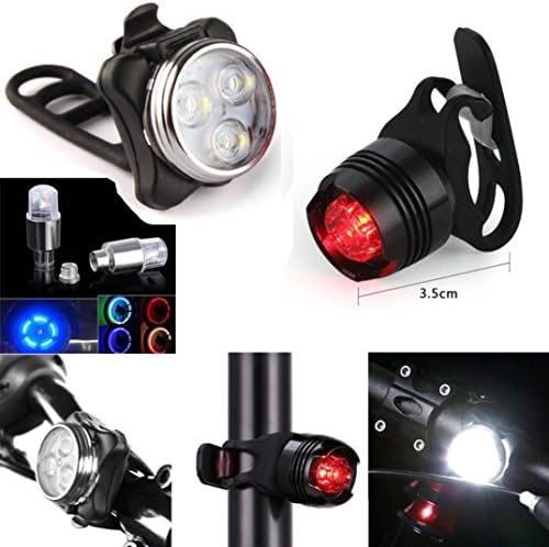 Bike Lights Set,Bike Lights Front and Back Set,Mailat Rechargeable LED Bike Light Bicycle Lamp Set Front Light Tail Light USB (Black)