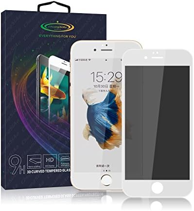 ChuangSiAo Privacy Screen Protector 3D Curved Glass 9H Hardness Tempered Glass Shield Anti-Fingerprint Bubble Free Anti-Scratch For iPhone 6/6S Plus (iPhone 6/6s White)
