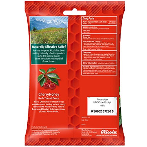 Ricola Cough Drop Cherry Honey 24ct Pricepulse