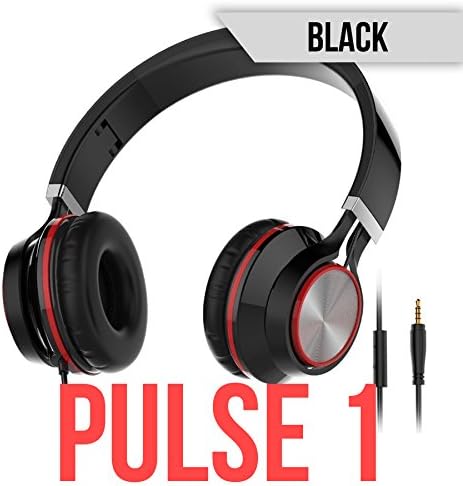 147th Pulse 1 - Noise Cancelling Lightweight Comfortable Headphones on Ear Head Phones for Clear Audio Beats and Sound (Black)