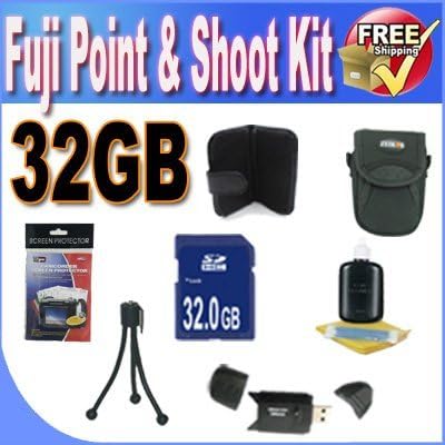 Fuji Point &amp; Shoot Accessory Saver Bundle! (32GB SDHC Memory + USB Card Reader + Memory Card Wallet + Deluxe Camera Case w/Strap + Lcd Screen Protectors + Mini Tripod + Accessory Saver Bundle!)