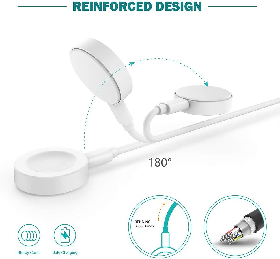 TUSITA Magnetic Charger Compatible with HUAWEI Smartwatch - 1M, WHITE - Image 4