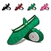 L-RUN Girls Ballet Shoes Canvas Balletrina Slipper Dance Shoes Green 2 Little Kid