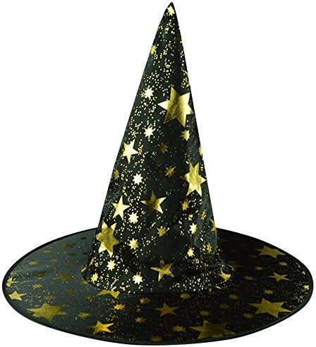 NEWONESUN Witch Hat,Adult Womens Mens for Halloween Costume Accessory Stars Printed Cap