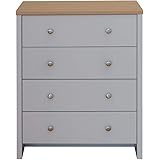 Seconique Ludlow Grey And Oak 4 Drawer Chest Of Drawers 2 2 With