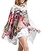 Qunsia Women's Chiffon Caftan Poncho Tunic Top Cover up Batwing Blouse