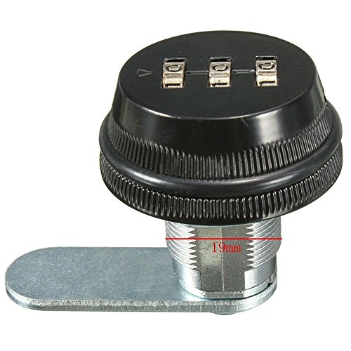 3-digit 90 Degree Rotary Tongue Locks Combination Cam lock Locker Door Cabinet Drawer Furniture Cabinet Digital Lock (Black)
