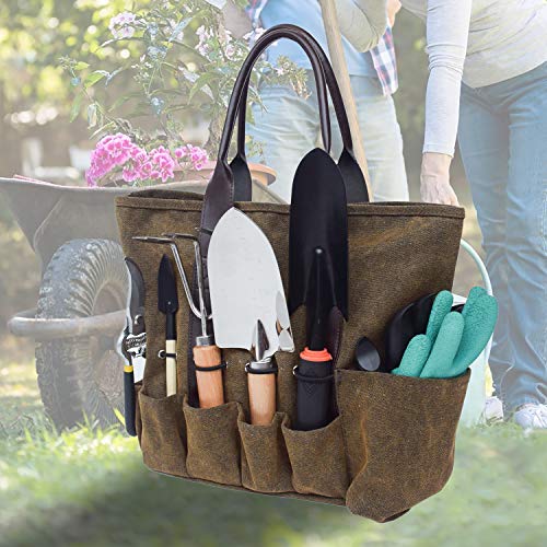 Canvas Garden Tool Tote Bag, Mydays HeavyDuty Gardening Pouch