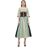 Medieval Renaissant Vintage Color Dress Women with Corset Victorian Ball Gowns Costume Vintage Irish Long Dress