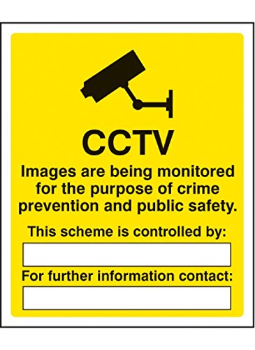 Caledonia Signs 11713K CCTV Images Being Monitored for The Purpose of Crime Sign, Rigid Plastic, K: 400 mm x 300 mm