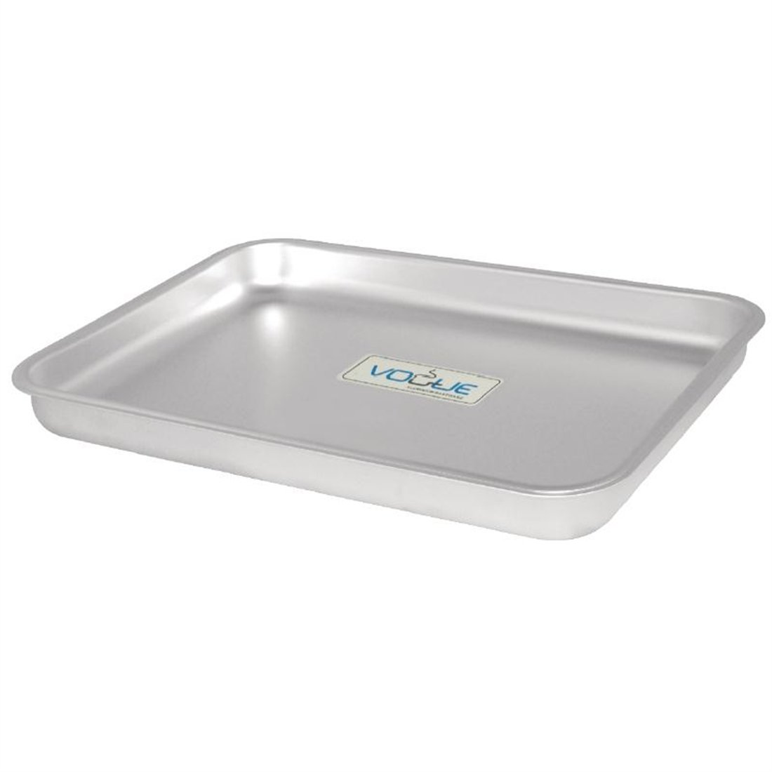 Vogue Aluminium Bakewell Pan Oven Tray 420 mm, Grey, Size: 40(H) x 420(W) x 305(D)mm, Bakeware, Even Heat Distribution, Professional & Home Kitchen Use, K434