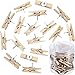Push Pins with Wooden Clips Pushpins Tacks Thumbtacks for Cork Boards Artworks Notes Photos and Craft Projects (100)