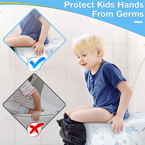 Toilet Seat Covers, Disposable Extra Large Full Cover Potty Seat Covers for Kids Potty Training with 20 Pack Individually Wrapped Portable Toilet Seat Cover for Travel, Adults, Home use - Thumbnail 3