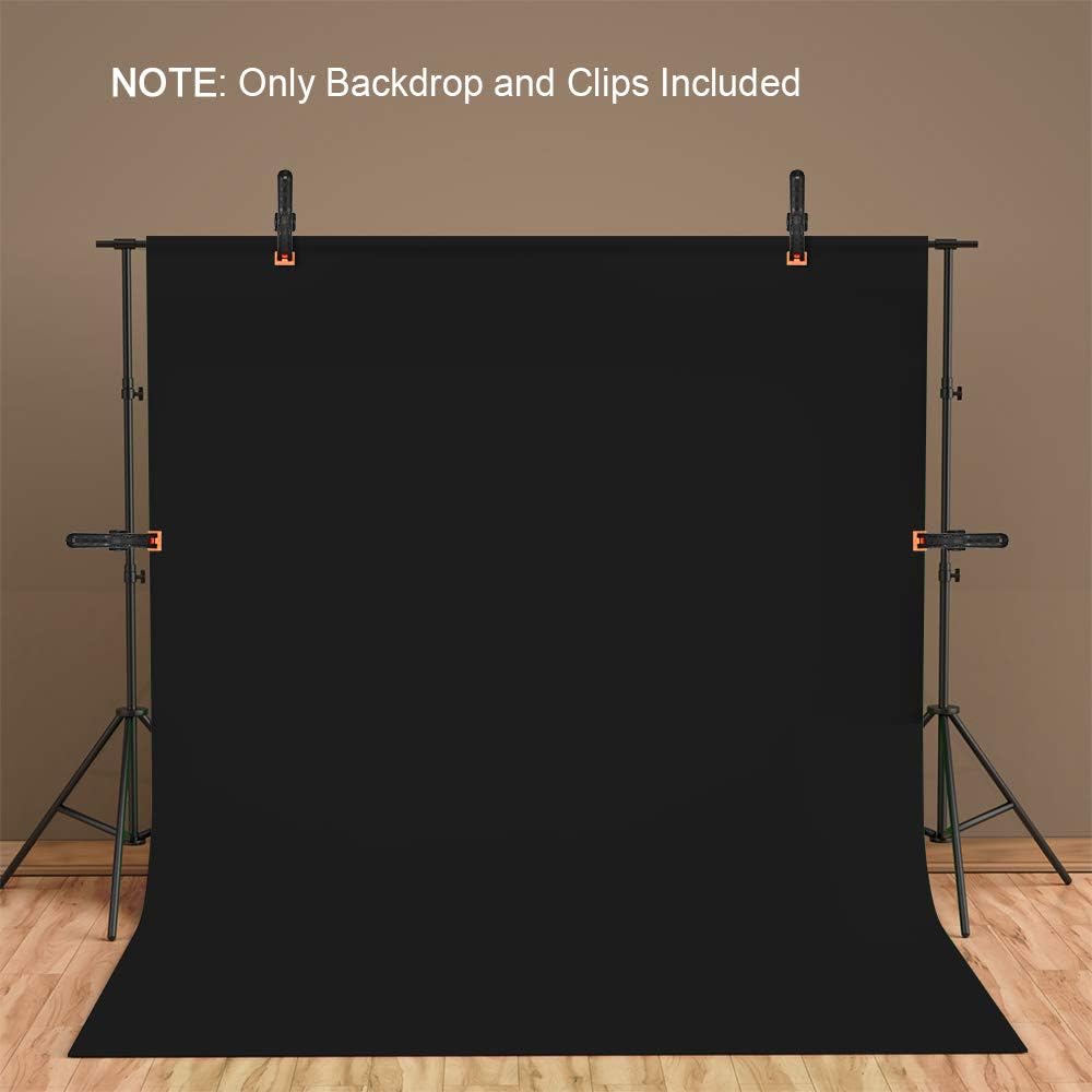 UTEBIT 5x7 ft/1.5x2m Black Photo Backdrops 100 Polyester Collapsible
