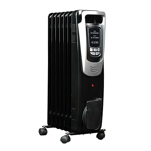 Newair Electric Oil-Filled Freestanding Space Heater in Black