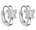 Hosaire Huggie Earrings Butterfly Hinged Small Hoop Earrings Elegant Earrings in Silver Plated