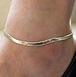 HuntGold 1X Novelty Lady Jewelry Ankle Plated Chain Lovely Adjustable Anklet(Gold)