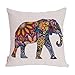 Kingla Home Square Pillowcase Cotton Linen Decorative Throw Pillow Covers 18 X 18 Inch Colorful Cute Elephant Cushion Covers for Sofa
