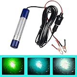 AGOOL Underwater Fishing Light Super Bright Lure Bait Finder Night Fishing Light 180 LED Lamp 12V-24V with Battery Clip & Power Plug for Shrimp, Prawns, Squid and Fish