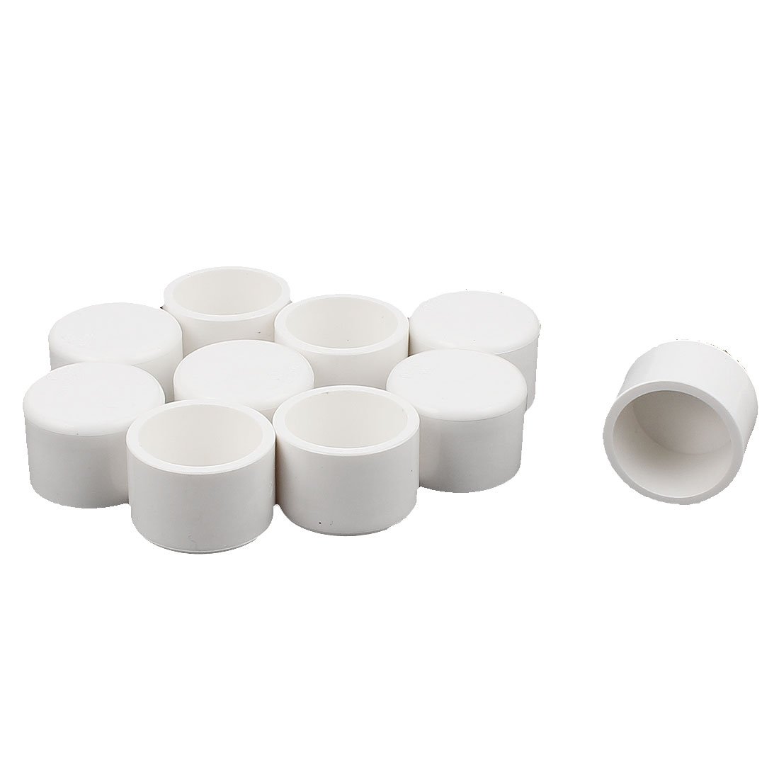 sourcingmap Round Water Tubing Tube Pipe End Cap Cover 25mm Inner Dia 10Pcs White
