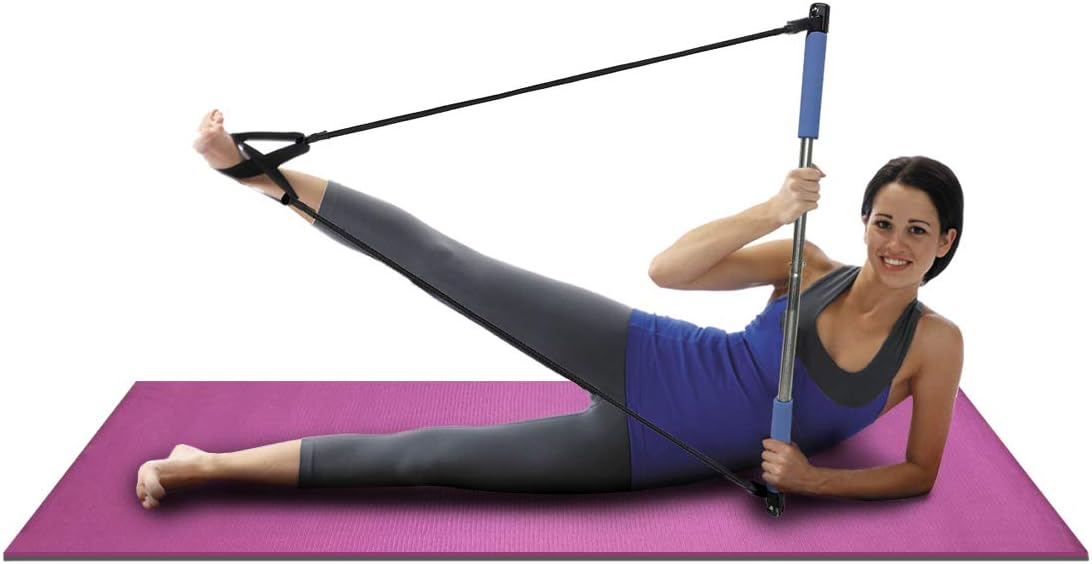 Empower Pilates Resistance Band and Toning Bar Home Gym, Portable Pilates Total Body Workout, Yoga, Fitness, Stretch, Sculpt, Tone