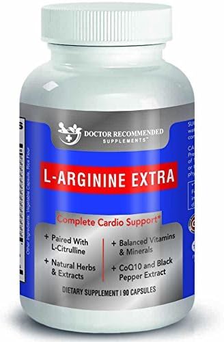 High Quality L-Arginine 1000 MG Nitric Oxide Formula by Doctor Recommended Supplements - Supports Cardio Health, Nitric Oxide Production , Stamina &amp; More - 1 Month Supply by Doctor Recommended