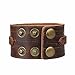 Unisex Adjustable Handmade Genuine Leather Wide Brown Belt Bracelet Bangle Cuff by Jenia