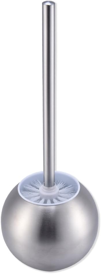 FIRMLOC Toilet Brush with Holder Stainless Steel Spherical, Matte Finished, for Bathroom & Washroom Storage