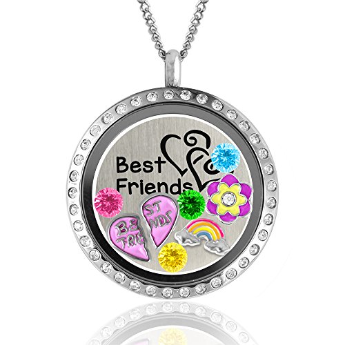 Best Friends Locket Necklace- Charm Locket Friendship Love Gift BFF Fashion Jewelry