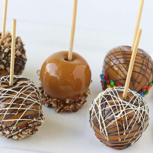 TONGYE 6" Natural Bamboo Skewers, Thick Bamboo Sticks for Caramel Candy Apple, Hot Dog, Corn Cob, Cookie, Lollipop, Chocolate Fountain (Φ 5MM, 50 PCS)