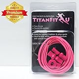 TitanFit4U Lock 'N' Clip Laces - Premium Elastic No Tie Shoelace - Latest Trainer Laces for Sport and Active Running - Cool Style Colored Shoe Laces for Kids and Adults (Neon Pink)