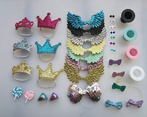 LPS Accessories Lot Wings Earring Bows Crown Magic Hat Lollipop Cake Random 10 PCS 10pcs Random Gift Bag for LPS Cat Collie Great Dane Dachshund Dog Cocker Spaniel Puppy