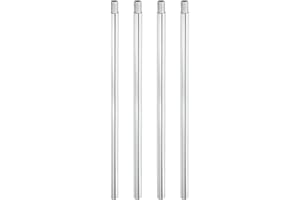 PATIKIL Threaded Extension Rod, 4 Sets 10" M10 x 1mm Fine Thread Lamp Pipe with Lamp Pipe Nipples for Pendant Light Island Lighting Chandeliers Stems, Silver Tone