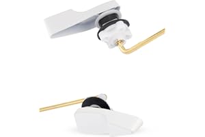 ANJOES Universal Front Mount Toilet Handle - Toilet Flusher Lever Replacement Compatible with American Standard/Mansifield, with Flapper Chain, White