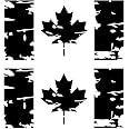 Canadian Flag Vinyl Decals - Distressed Look - ( Set of 2 | Size : 5 x 2.5 inches ) Waterproof vinyl ( Black - Red - White ) Bicycle, Bike, Car window - Boat - Car - Tailgate bumber sticker - stencil Canada Maple leaf (Black Matte) - View 6