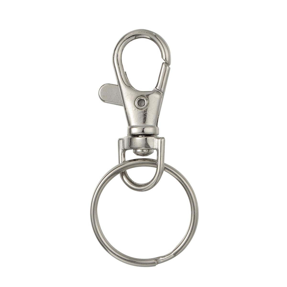 WINOMO Key Clasp Key Ring Clasp 200pcs 25mm Crayfish Fob with Ring Crayfish Charm Chain and Chain with 20 Sets of Large-Sized Detachable Swivel Lobster Clasps Chains