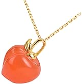 Helen de Lete Fresh Fruit Crystal Peach 925 Sterling Silver Collar Necklace for Women