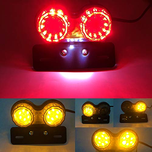 Sidaqi Motorcycle Tail Light 40W 40-LED Dual Brake Light Integrated Turn Signal & Driving Light With License Plate… - Image 8