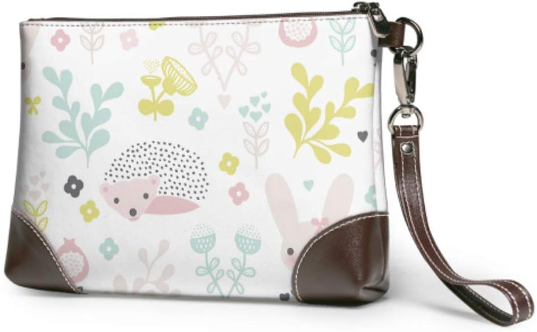 Soft Waterproof Teen Girl Wallet Wristlet Fallen Leaves With Cute
