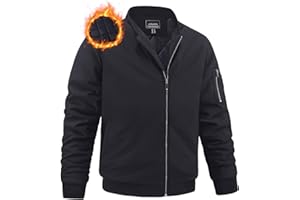 MAGNIVIT Men's Winter Bomber Jacket Windproof Warm Full Zipper Outer Wear Casual Flight Jacket Coat with Pockets