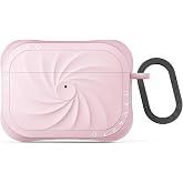 ORNARTO Vortuxe for AirPods Pro 3 Case, Liquid Silicone, Chalk Pink | Velvety Soft Touch, 2X MIL-STD Drop Protection, Elevated Corner Design, Sleek Vortex Pattern, LED Visible, Carabiner Included