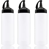 Jutoe 3PACK Plastic Squeeze Bottles, Plastic Condiment Bottles, 6 Oz | Ketchup Squeeze Bottle With Leak-Proof Cap for Kitchen Use
