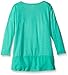 BTween Big Girls' 3/4 Sleeve Striped Top with Shoulder Chiffon Hem and Necklace
