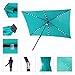 C-Hopetree 6.5 x 10 ft Rectangular Outdoor Patio Market Table Umbrella with Solar LED Lights, Aqua Blue