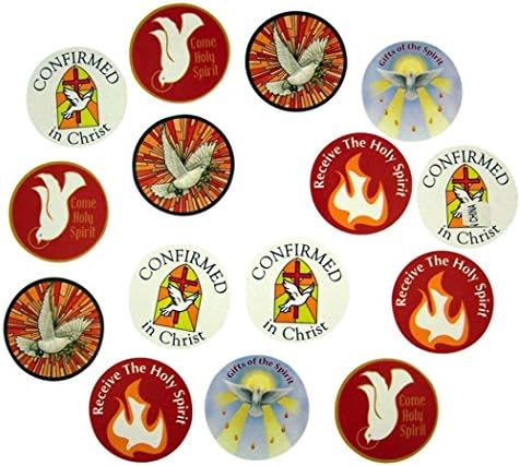 Assorted Holy Dove Stickers for Catholic Confirmation, Roll of 100